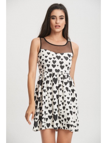 φορεμα με καρδουλες άσπρο σε προσφορά