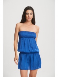 φορεμα στραπλες μπλε ρουά