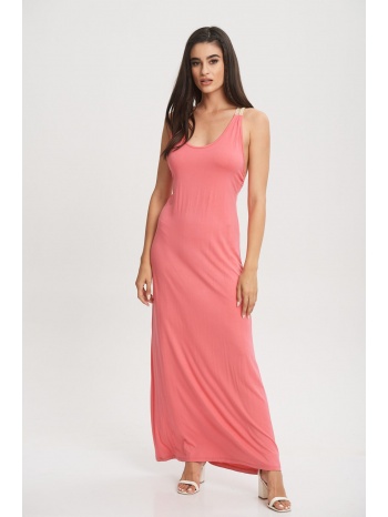 φορεμα μακρυ με τιραντα ροζ σε προσφορά