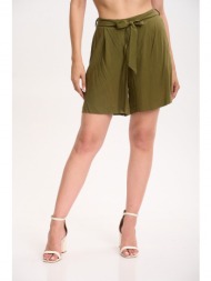 σορτς με ζωνη λαδί