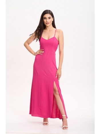 φορεμα μακρυ με ανοιγμα ρόζ σε προσφορά