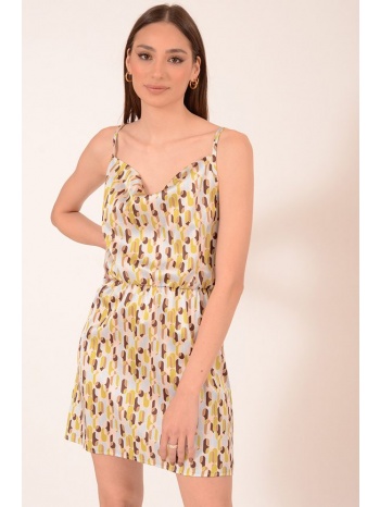 φορεμα ντραπε σατεν μπεζ σε προσφορά