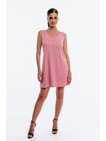 φορεμα αμανικο με δεσιμο πισω ροζ σε προσφορά