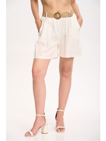 σορτς με ζωνη άσπρο σε προσφορά