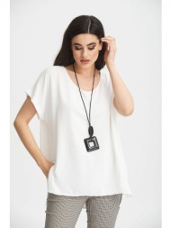 μπλουζα με κολιε ασπρο άσπρο