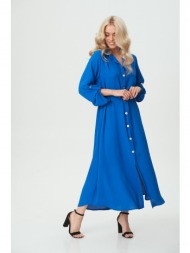 φορεμα μακρυ με κουμπια μπλε μπλε