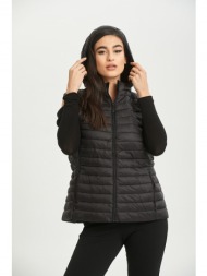 μπουφαν αμανικο με κουκουλα που αφαιρειται μαύρο