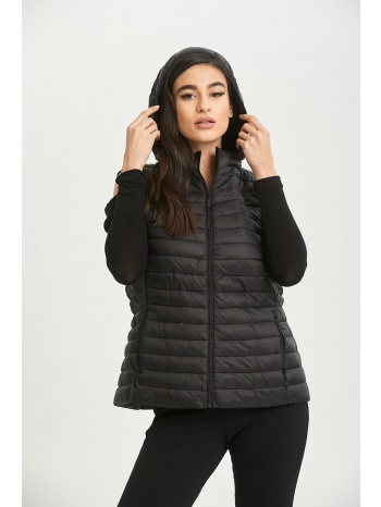 μπουφαν αμανικο με κουκουλα που αφαιρειται μαύρο σε προσφορά