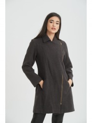 ημιπαλτο με γιακα γκρι