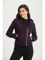 παλτοζακετα με φερμουαρ μοβ μοβ