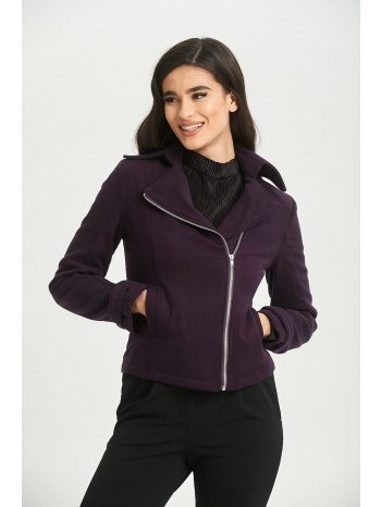 παλτοζακετα με φερμουαρ μοβ μοβ σε προσφορά
