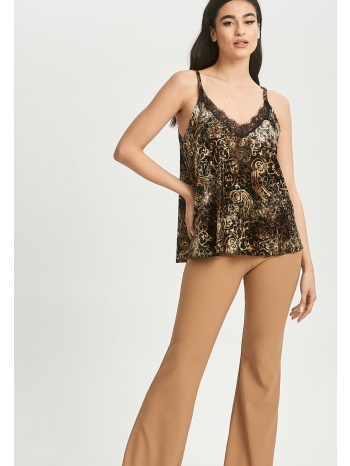 μπλουζα τοπ βελουδο εμπριμέ μαύρο σε προσφορά