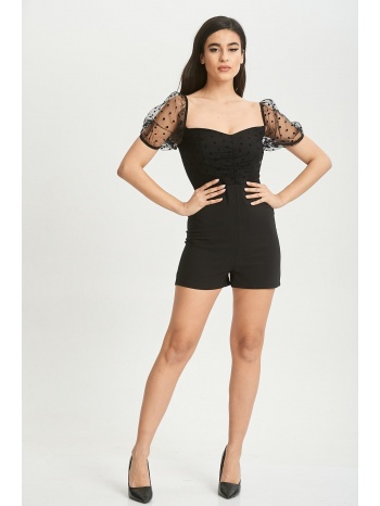 φορμα σορτς με πουα μανικια mαύρο σε προσφορά