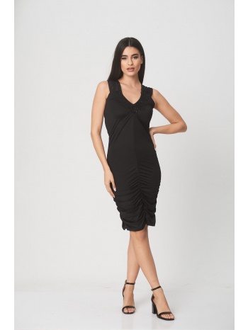 φορεμα με σουρες μαύρο σε προσφορά