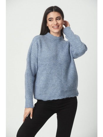 μπλουζα πλεκτη με λαιμοκοψη γαλαζιο λιλά σε προσφορά