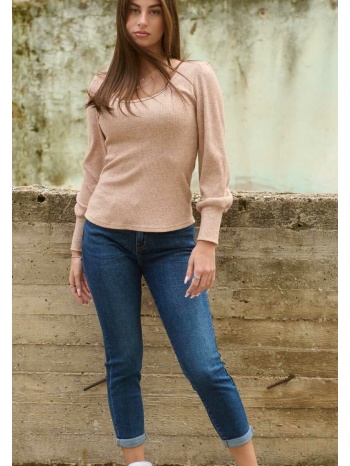 μπλουζα ριπ ροζ μπεζ σε προσφορά