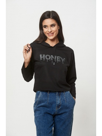 μπλουζα με κουκουλα `honey` μαύρο σε προσφορά