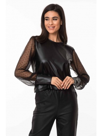 μπλουζα σαμπρελα με μανικι πουα mαύρο σε προσφορά