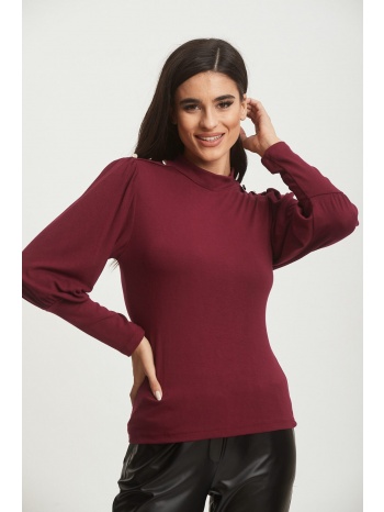 μπλουζα με κουμπια στους ωμους μπορντο μπορντό σε προσφορά
