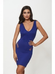 φορεμα βε με στρας και δαντελα μπλε ρουά