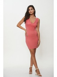 φορεμα βε με στρας και δαντελα ρόζ