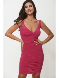 φορεμα με σουρα ρόζ