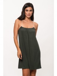 φορεμα με δεσιμο στον λαιμο χακί