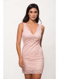 φορεμα κοντο με δαντελα ρόζ