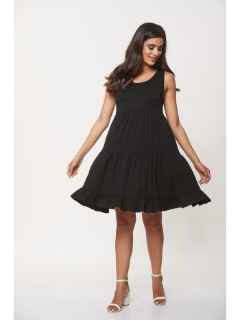 φορεμα αμανικο με σουρες μαύρο σε προσφορά