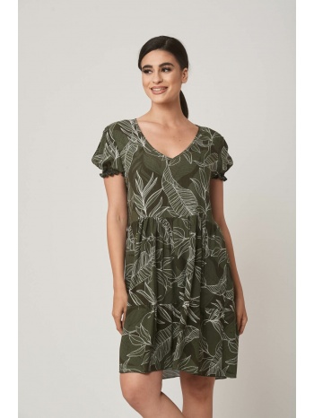 φορεμα με βολαν εμπριμε πράσινο σε προσφορά