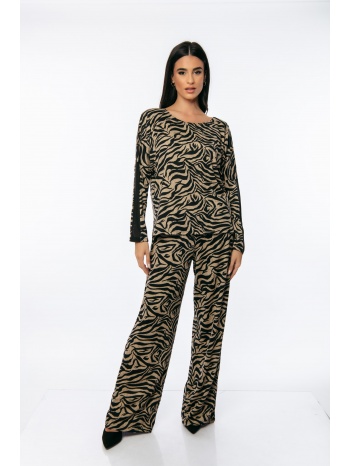 σετ μπλουζα και παντελονα μπεζ σε προσφορά