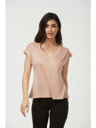 μπλουζα με βε κοντομανικη lurex ρόζ