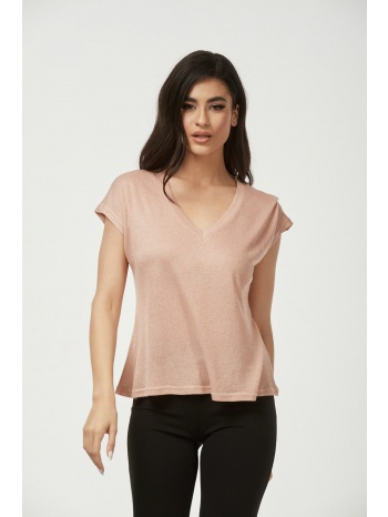 μπλουζα με βε κοντομανικη lurex ρόζ σε προσφορά