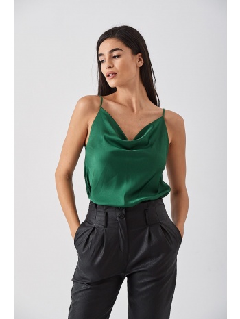 μπλουζα σατεν με ραντα πράσινο σε προσφορά