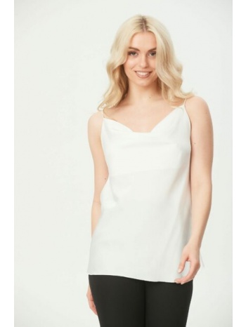 μπλουζα σατεν με ραντα άσπρο σε προσφορά