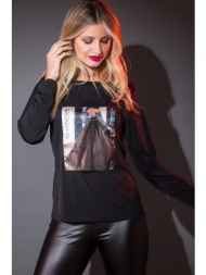 μπλουζα με τυπωμα μαύρο