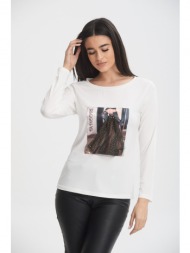 μπλουζα με τυπωμα άσπρο