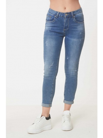 παντελονι τζιν ελαστικο με γδαρσιματα μπλε σε προσφορά