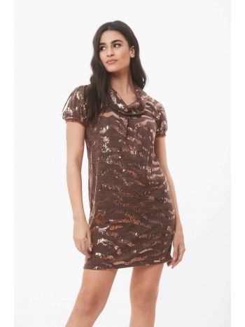 φορεμα πλεκτο με παγιετα μπρονζέ σε προσφορά