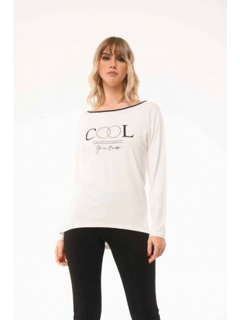 μπλουζα με τυπωμα άσπρο
