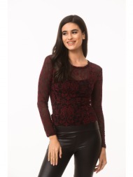 μπλουζα με τουλι μπορντό