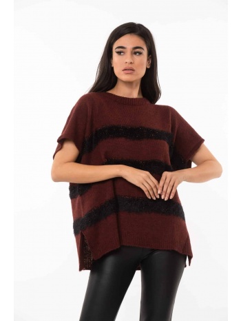 μπλουζα πλεκτη με λαιμοκοψη μπορντό σε προσφορά