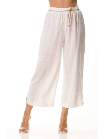 παντελονα ζιπ κιλοτ με ζωνακι άσπρο σε προσφορά