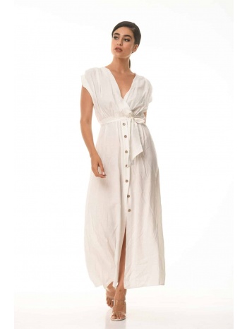 φορεμα μακρυ με κρουαζε άσπρο σε προσφορά