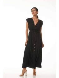 φορεμα μακρυ με κρουαζε μαύρο