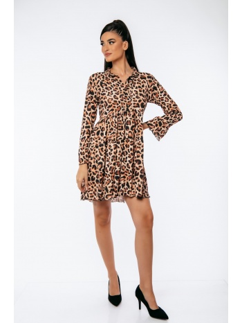 φορεμα με κουμπια λεοπαρ μπεζ σε προσφορά