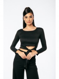 κροπ με δεσιμο μαύρο