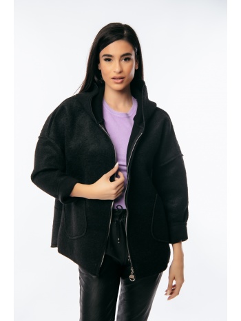 ζακετα με φερμουαρ και κουκουλα μαύρο σε προσφορά