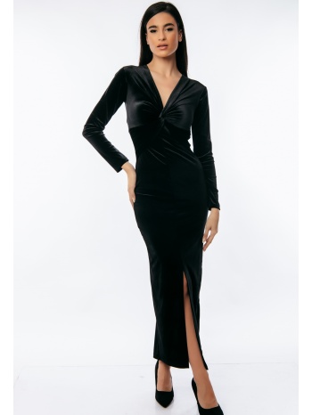 φορεμα βελουτε με ανοιγμα στο ποδι μαύρο σε προσφορά