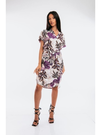 φορεμα εμπριμε με ζωνη άσπρο σε προσφορά